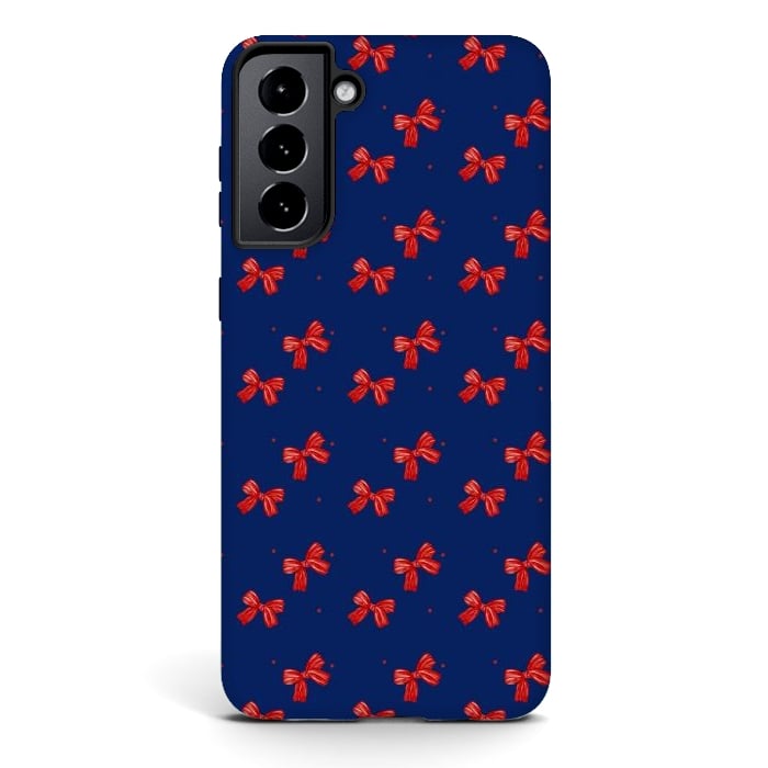 Galaxy S21 StrongFit Navy bows by Flowery Stories