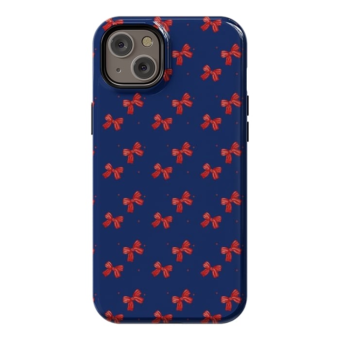 iPhone 14 Plus StrongFit Navy bows by Flowery Stories