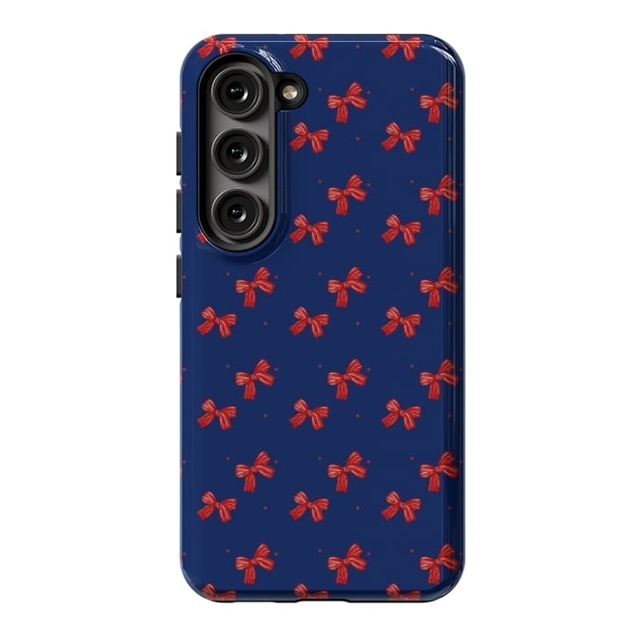 Galaxy S23 StrongFit Navy bows by Flowery Stories
