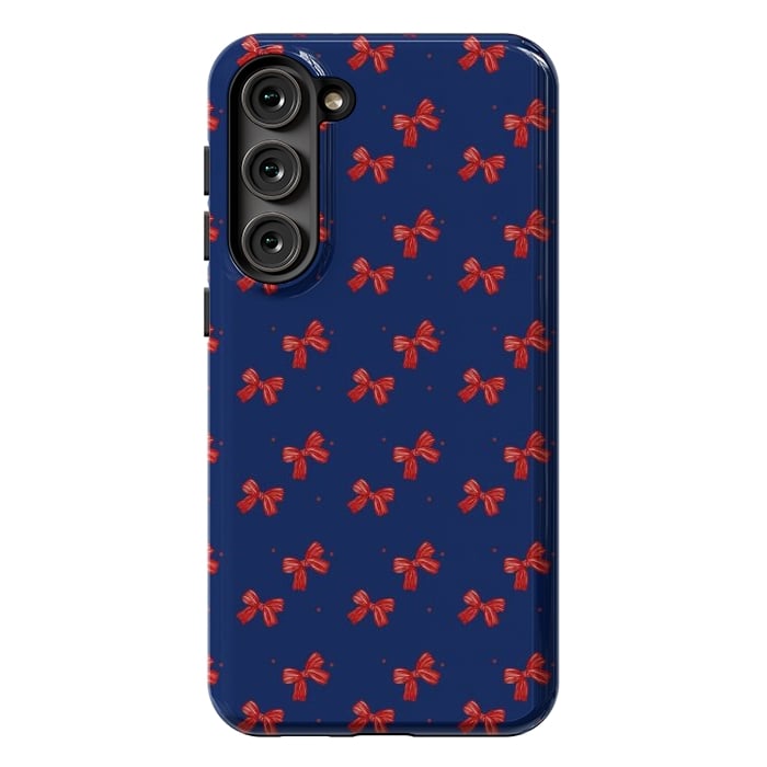Galaxy S23 Plus StrongFit Navy bows by Flowery Stories
