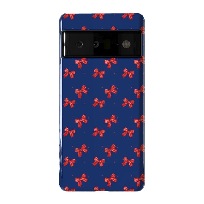 Pixel 6 Pro StrongFit Navy bows by Flowery Stories