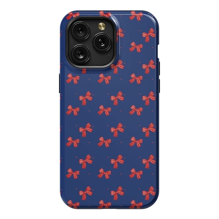 iPhone 15 Pro Max StrongFit Navy bows by Flowery Stories