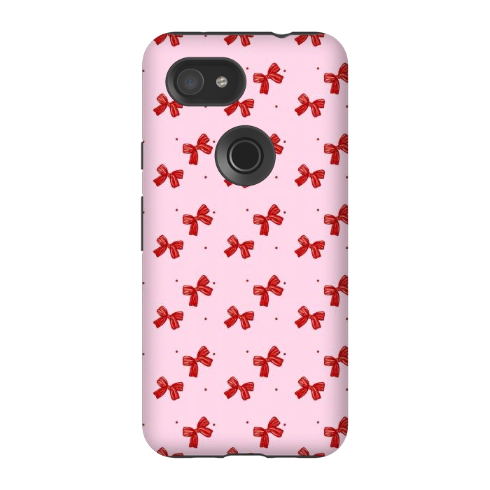 Pixel 3A StrongFit Pink bows by Flowery Stories