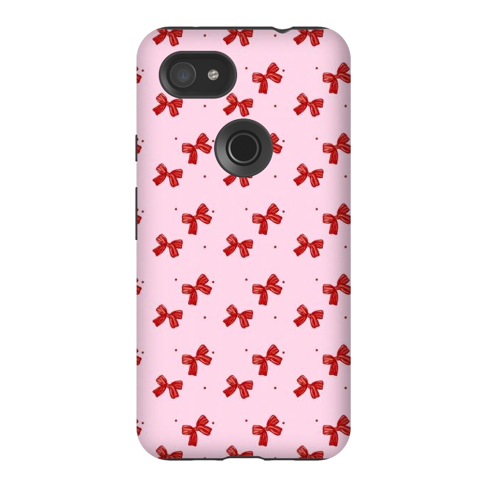 Pixel 3AXL StrongFit Pink bows by Flowery Stories