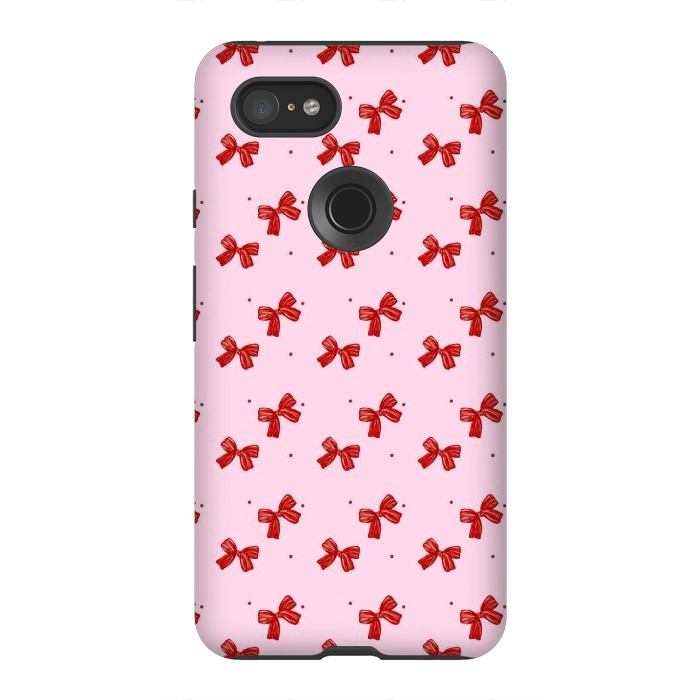 Pixel 3XL StrongFit Pink bows by Flowery Stories