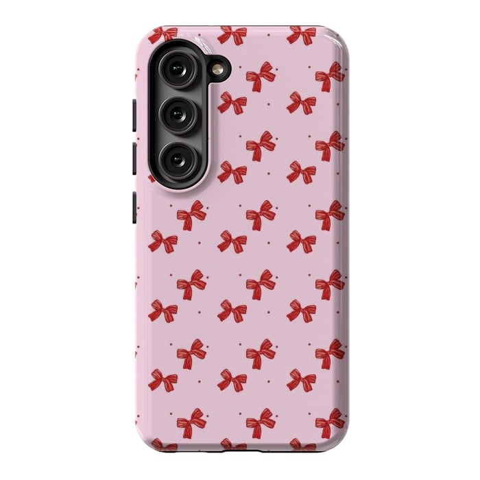 Galaxy S23 StrongFit Pink bows by Flowery Stories