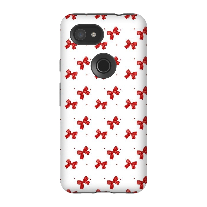 Pixel 3A StrongFit White bows by Flowery Stories