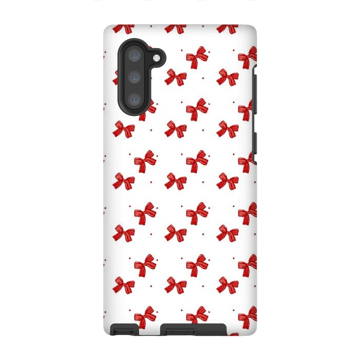 Galaxy Note 10 StrongFit White bows by Flowery Stories