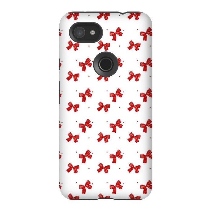 Pixel 3AXL StrongFit White bows by Flowery Stories