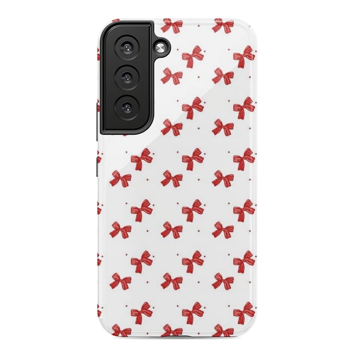 Galaxy S22 StrongFit White bows by Flowery Stories