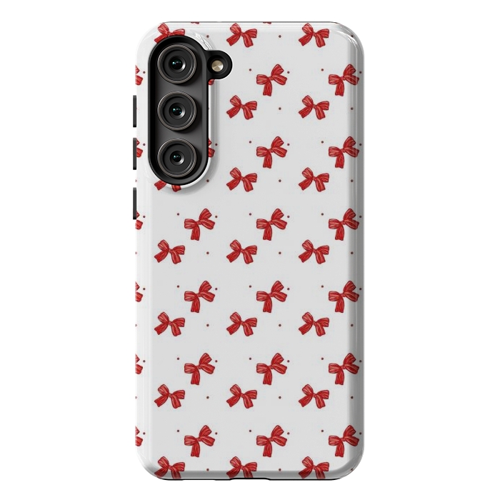 Galaxy S23 Plus StrongFit White bows by Flowery Stories