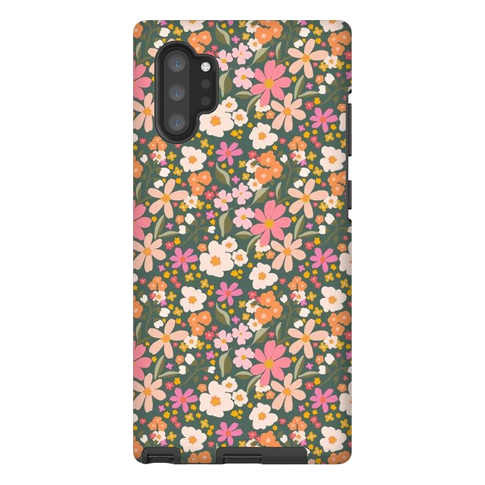 Galaxy Note 10 plus StrongFit Flowers green by Flowery Stories