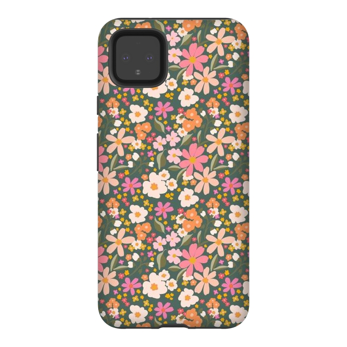 Pixel 4XL StrongFit Flowers green by Flowery Stories