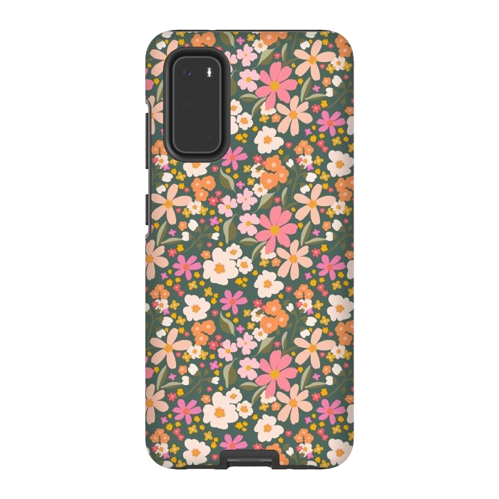 Galaxy S20 StrongFit Flowers green by Flowery Stories