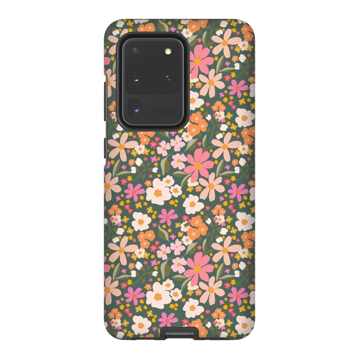 Galaxy S20 Ultra StrongFit Flowers green by Flowery Stories