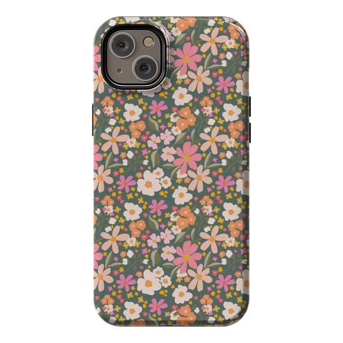 iPhone 14 Plus StrongFit Flowers green by Flowery Stories