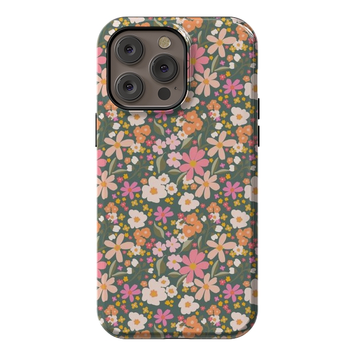 iPhone 14 Pro max StrongFit Flowers green by Flowery Stories