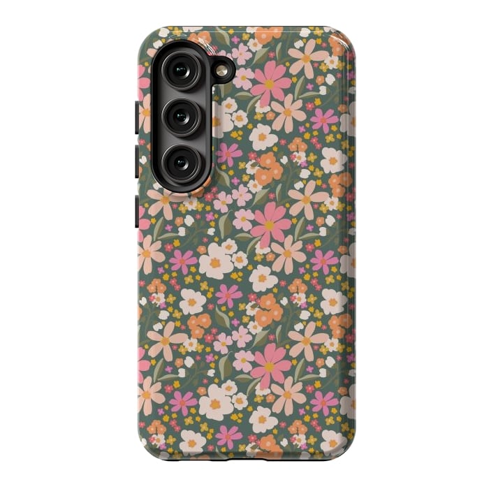 Galaxy S23 StrongFit Flowers green by Flowery Stories