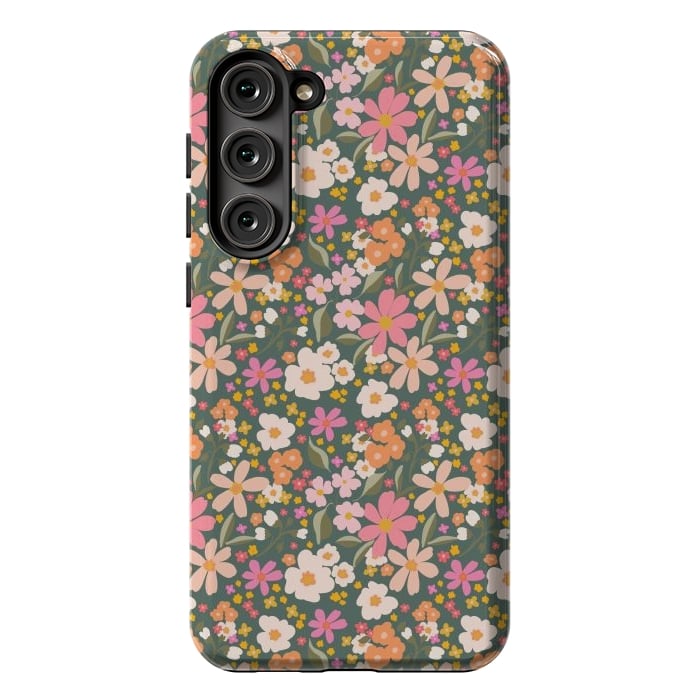 Galaxy S23 Plus StrongFit Flowers green by Flowery Stories