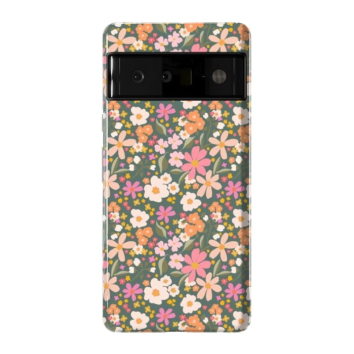 Pixel 6 Pro StrongFit Flowers green by Flowery Stories