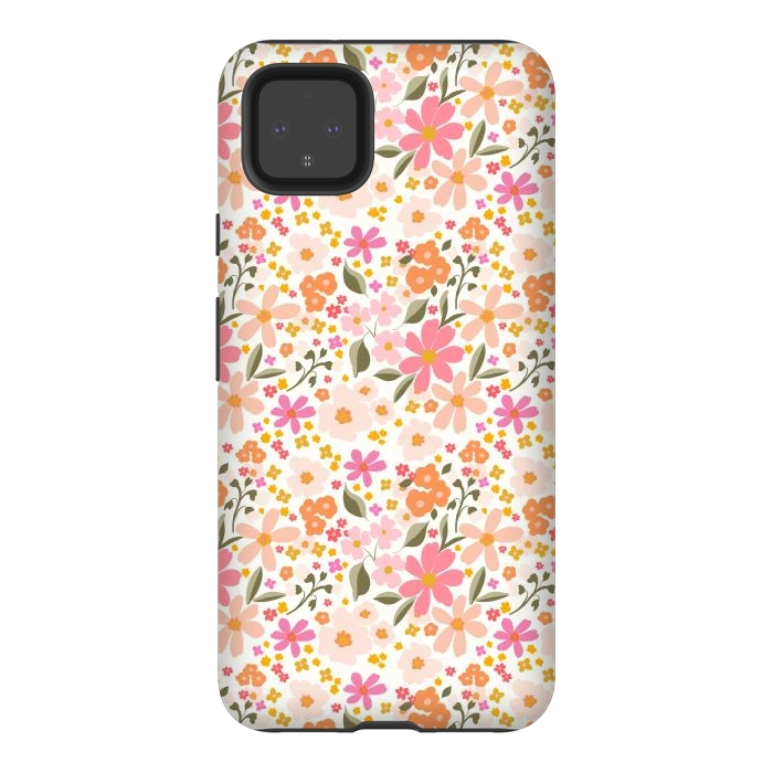 Pixel 4XL StrongFit Flowers white by Flowery Stories