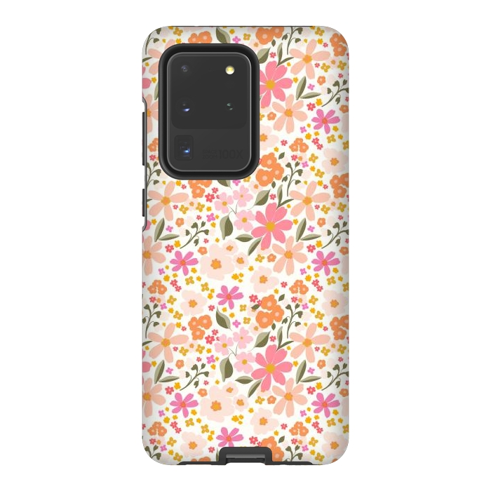 Galaxy S20 Ultra StrongFit Flowers white by Flowery Stories
