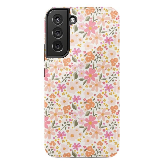 Galaxy S22 plus StrongFit Flowers white by Flowery Stories