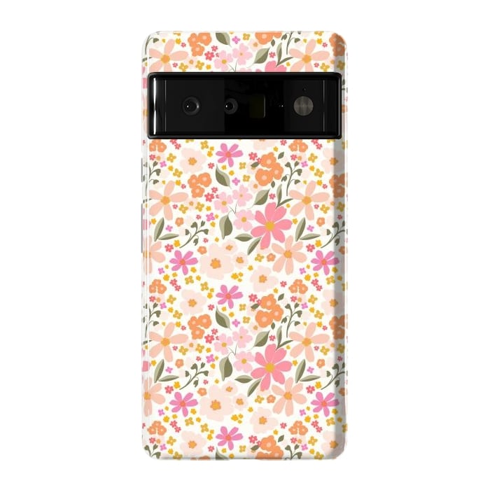 Pixel 6 Pro StrongFit Flowers white by Flowery Stories