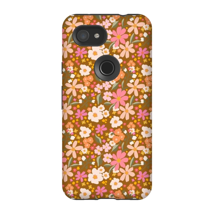Pixel 3A StrongFit Flowers rust by Flowery Stories