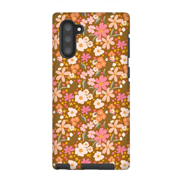 Galaxy Note 10 StrongFit Flowers rust by Flowery Stories