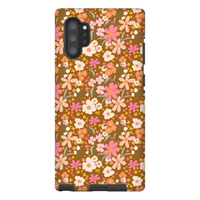 Galaxy Note 10 plus StrongFit Flowers rust by Flowery Stories