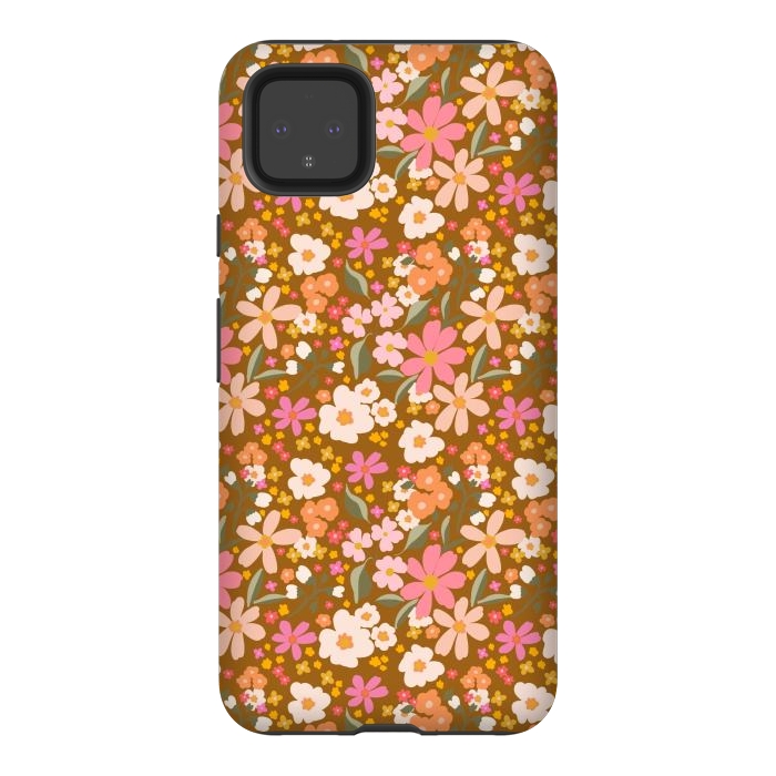 Pixel 4XL StrongFit Flowers rust by Flowery Stories