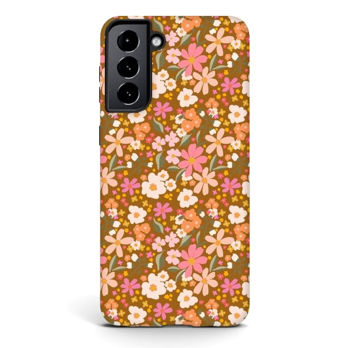 Galaxy S21 StrongFit Flowers rust by Flowery Stories