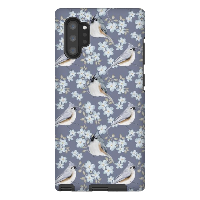 Galaxy Note 10 plus StrongFit Birds purple by Flowery Stories