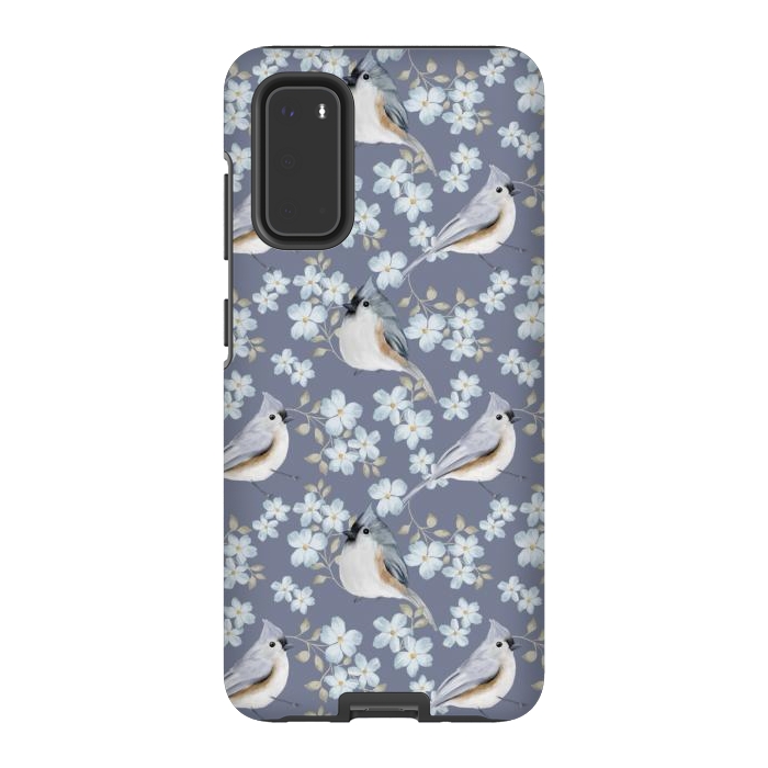 Galaxy S20 StrongFit Birds purple by Flowery Stories
