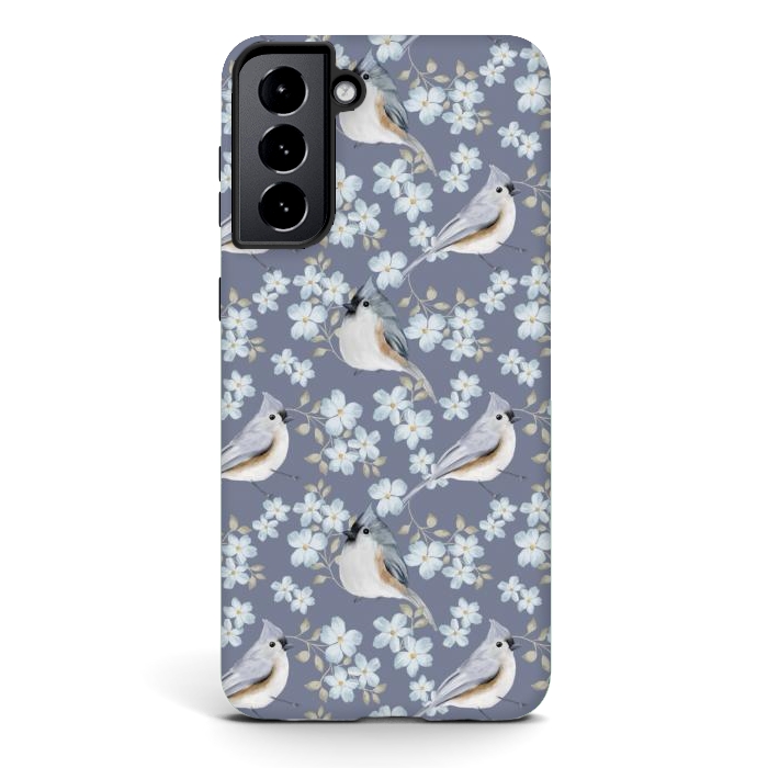 Galaxy S21 plus StrongFit Birds purple by Flowery Stories