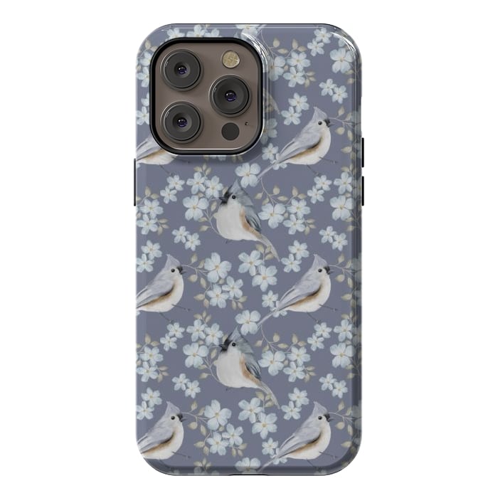 iPhone 14 Pro max StrongFit Birds purple by Flowery Stories