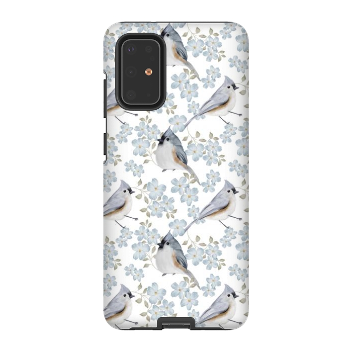Galaxy S20 Plus StrongFit Birds white by Flowery Stories