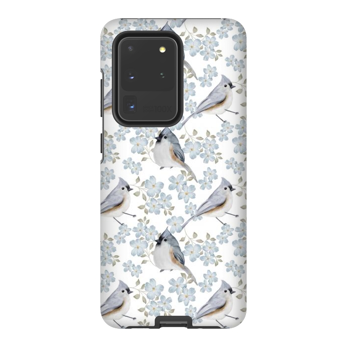 Galaxy S20 Ultra StrongFit Birds white by Flowery Stories