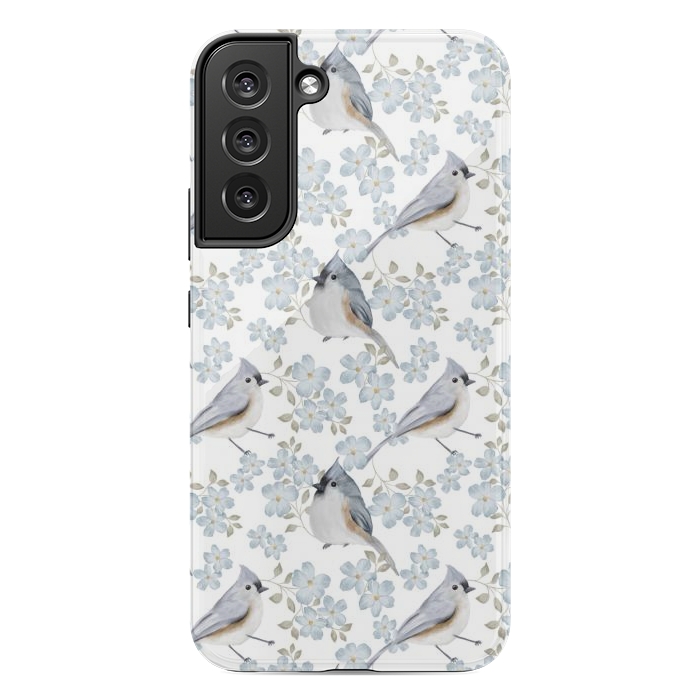 Galaxy S22 plus StrongFit Birds white by Flowery Stories