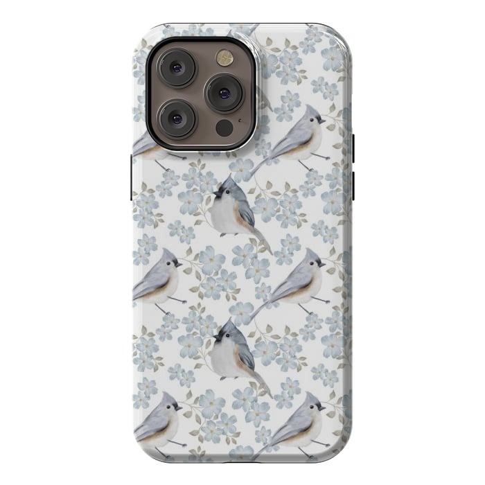 iPhone 14 Pro max StrongFit Birds white by Flowery Stories