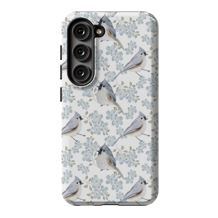 Galaxy S23 StrongFit Birds white by Flowery Stories