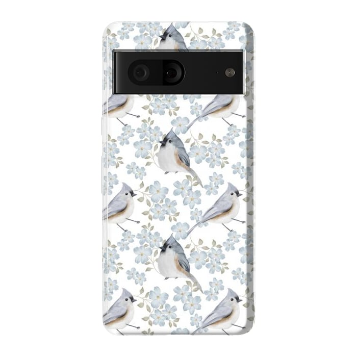 Pixel 7 StrongFit Birds white by Flowery Stories
