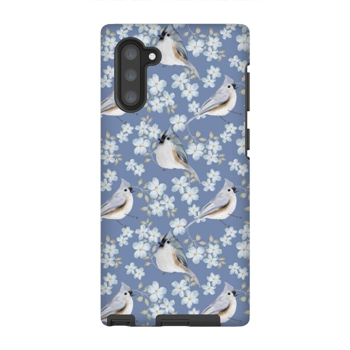 Galaxy Note 10 StrongFit Birds blue by Flowery Stories
