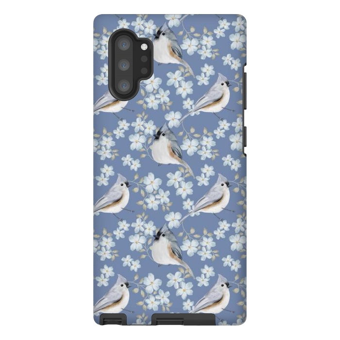 Galaxy Note 10 plus StrongFit Birds blue by Flowery Stories