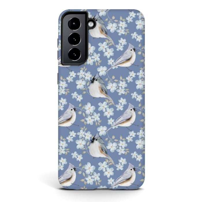 Galaxy S21 StrongFit Birds blue by Flowery Stories