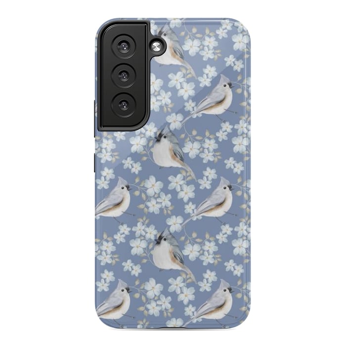 Galaxy S22 StrongFit Birds blue by Flowery Stories