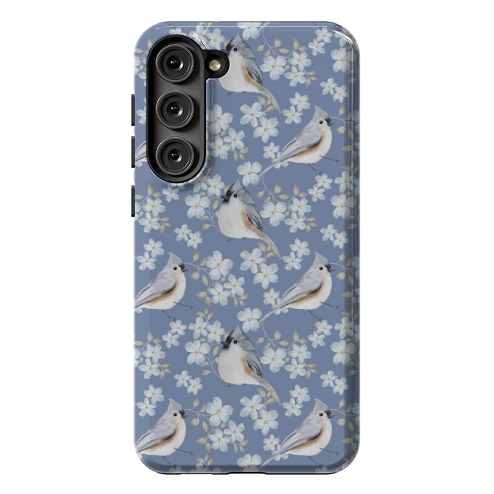 Galaxy S23 Plus StrongFit Birds blue by Flowery Stories