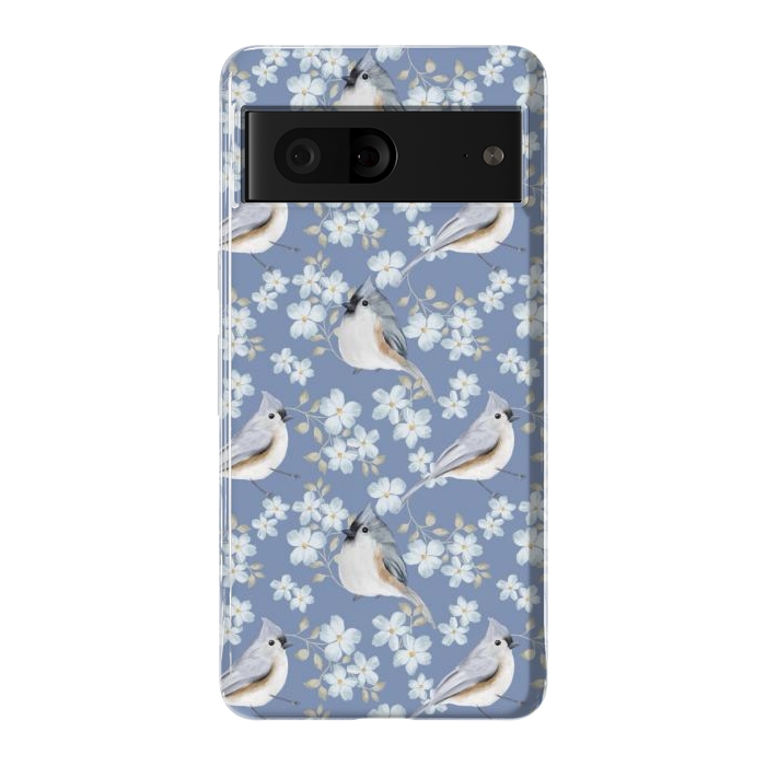 Pixel 7 StrongFit Birds blue by Flowery Stories