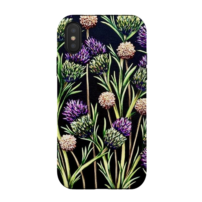 iPhone Xs / X StrongFit Thistle  by Denise Cassidy Wood